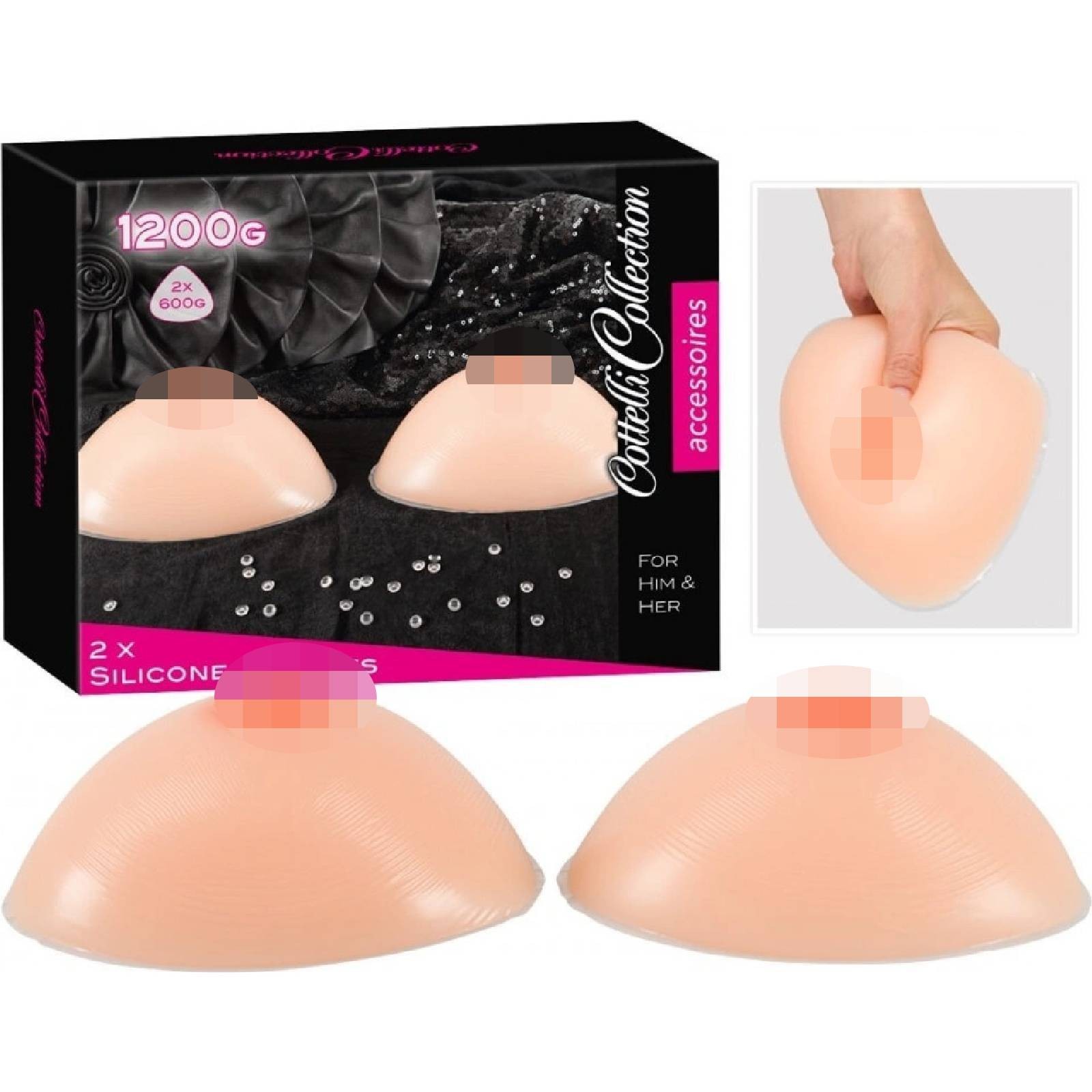 Silikonová prsa 600 g od Cottelli pro erotické hry