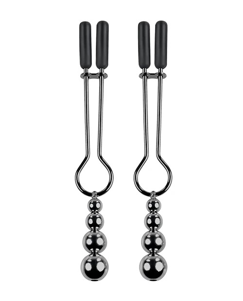 SELOPA Beaded Nipple Clamps Black Chrome