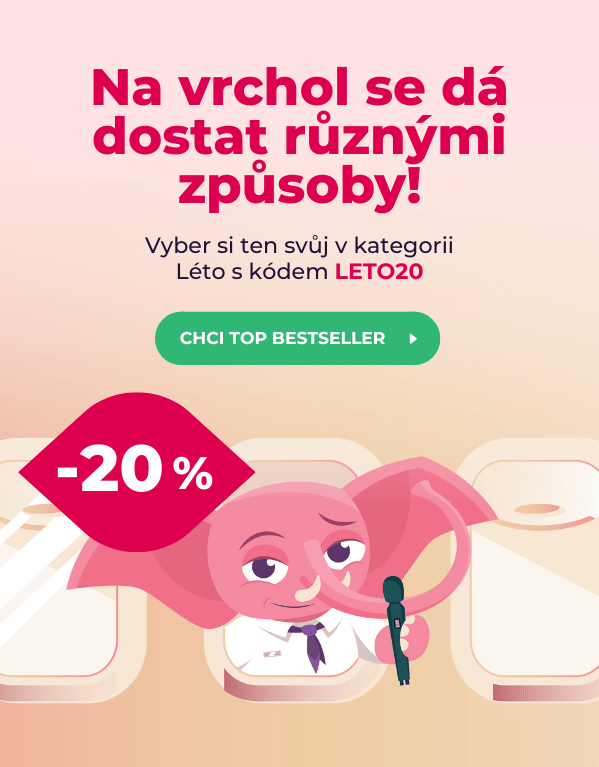 Vystoupej konečně na všechny vysněné vrcholy rozkoše a zažij léto plné lásky!❤️‍🔥S naší 20% slevou si koupíš hračky, které tě rozmazlí doma i na cestách.✈️